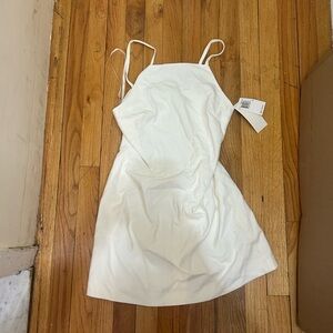French Connection Elegant White Dress. Mini. Size 6. high neck. NWT mrsp 128$!